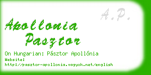 apollonia pasztor business card