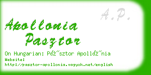 apollonia pasztor business card